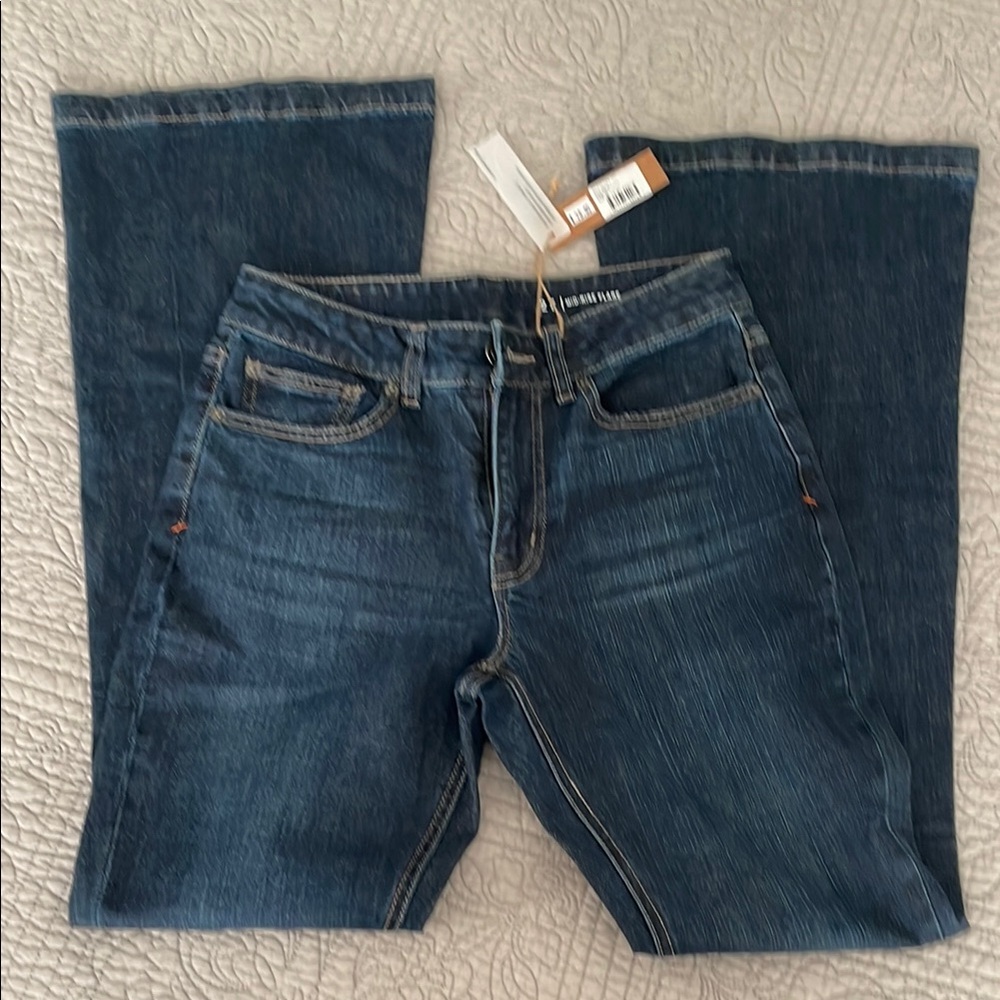 The Normal Brand Women's Blue Jeans, Mid-rise Flare